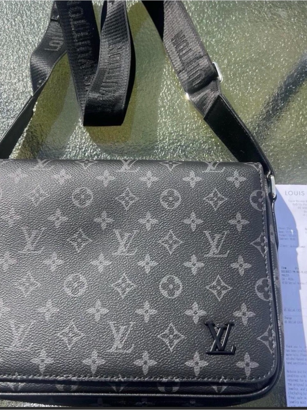 Louis Vuitton Gray on Black Monogram Messenger Bag